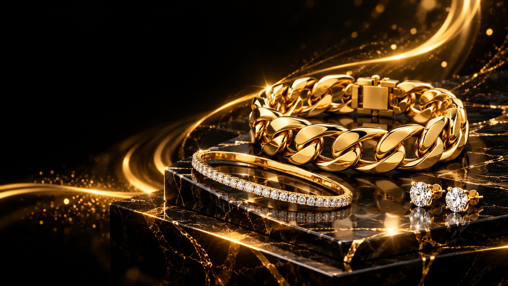 Aurelia Cuban chain bracelet in heavy 14K gold