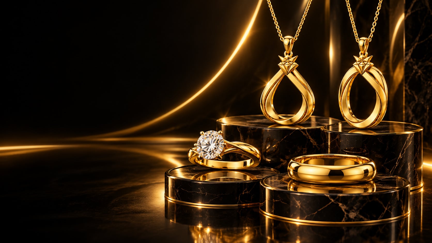 The Signature Collection — rings and pendants in 14K gold